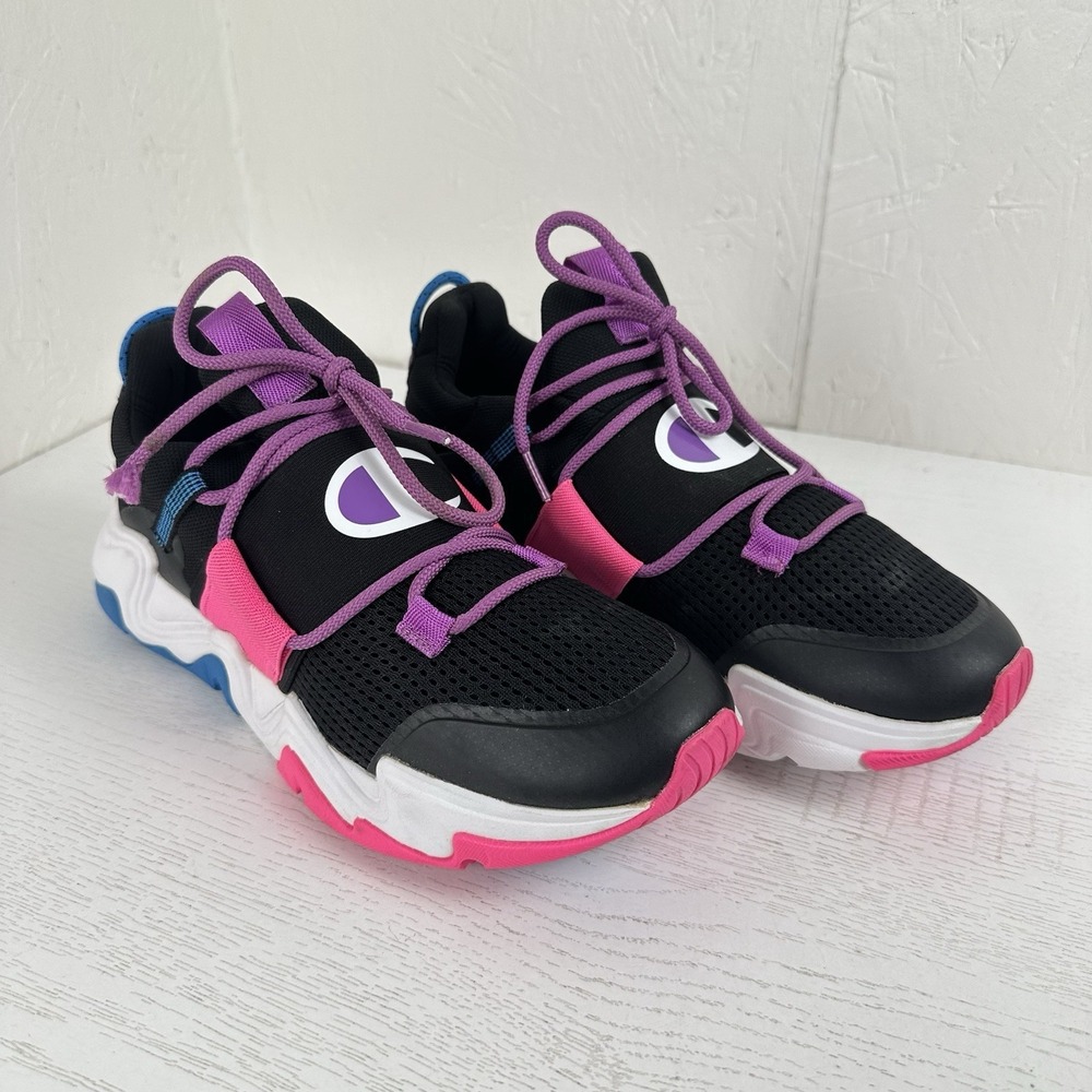Champion Hyper C Link Youth 6.5 Women's 8 Black Pink Purple Blue Shoes Sneakers